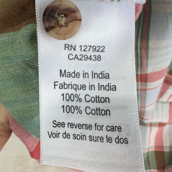 Mountain Khakis Shirt Mens Medium Green Red Tartan Plaid SS Hiking Button Up - Picture 5 of 8